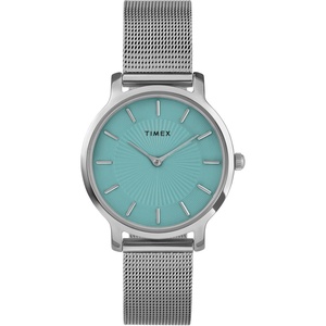 Timex Women’s Transcend 34mm Watch(Silver-Tone/Silver-Tone/Blue)