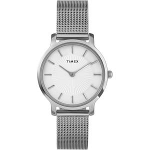 Timex Women’s Transcend 34mm Watch(Silver-Tone/Silver-Tone/Silver-Tone)