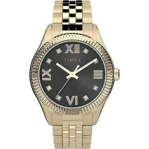 Timex Women’s Waterbury Legacy 34mm Watch(Gold-Tone/Black Crystals)
