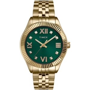 Timex Women’s Waterbury Legacy 34mm Watch(Gold-Tone/Green Crystals)