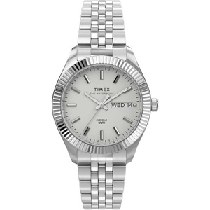 Timex Women’s Waterbury Legacy Boyfriend 36mm Watch(Silver/White)
