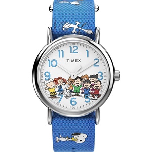 Timex Women’s Weekender Seasonal 38mm Watch – Blue Strap White Dial Silver-Tone Case