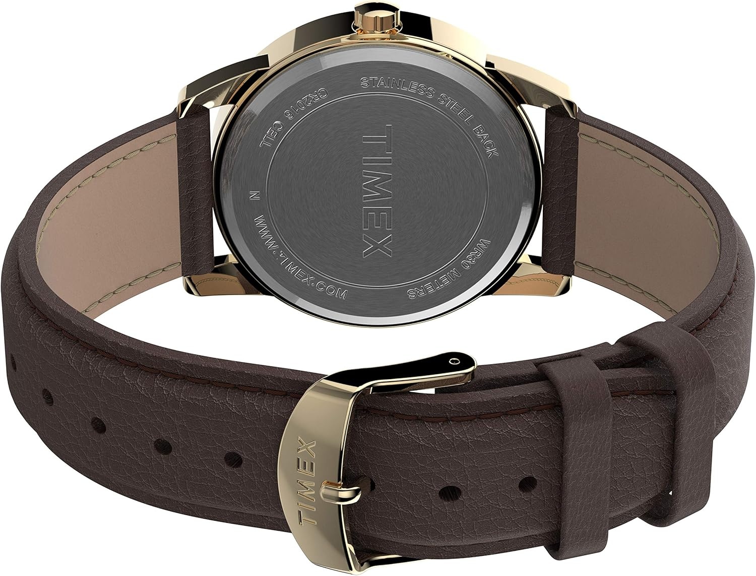 image:imageTimex Easy Reader Leather Strap 38mm WatchBrownGoldTone