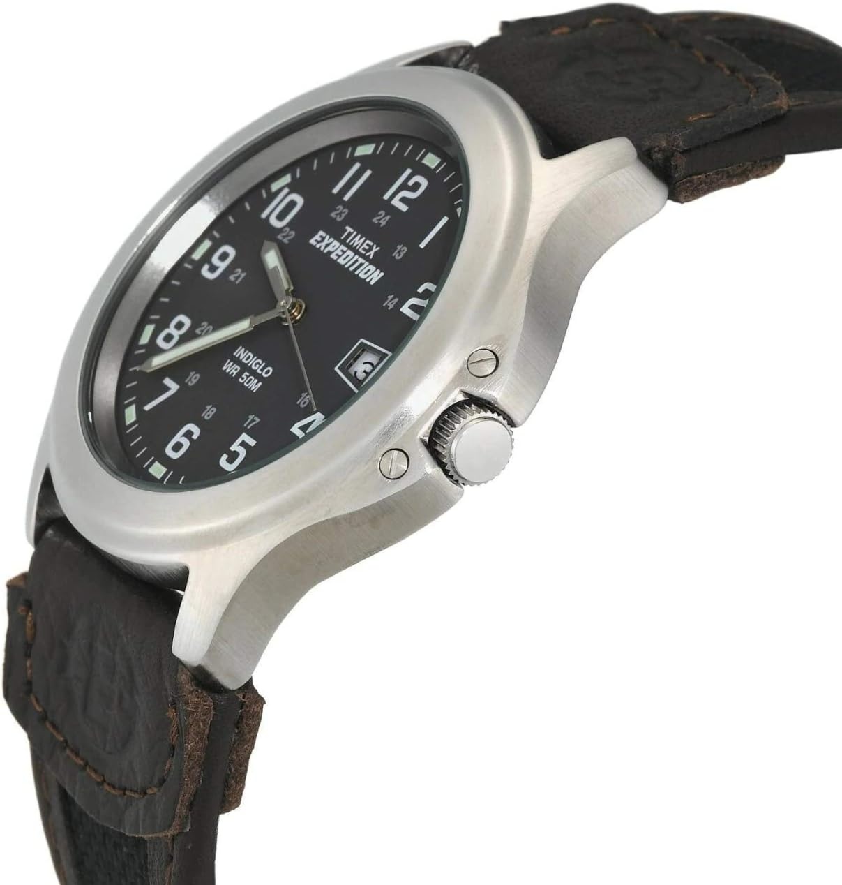image:imageTimex Expedition Metal Field 40mm Mens Analog Watch Luminous Hands 24 Hour Time Quick Date Function Rugged Outdoor Watch 50M Water ResistanceBlackGraySilverTone