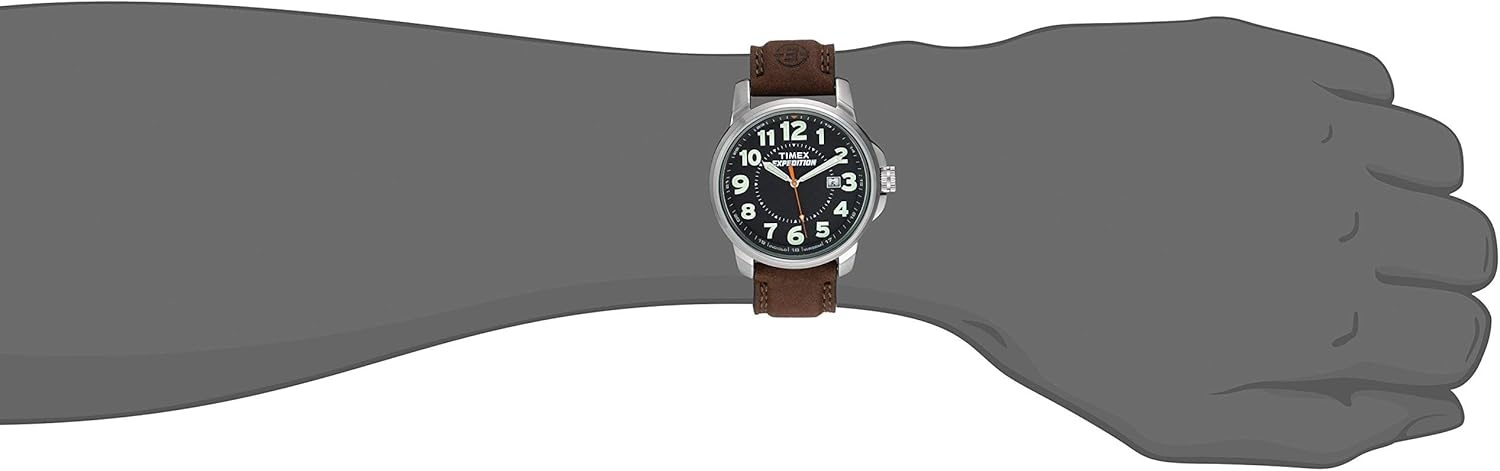 image:imageTimex Expedition Metal Field 40mm Mens Analog Watch Luminous Hands 24 Hour Time Quick Date Function Rugged Outdoor Watch 50M Water ResistanceBrownBlack