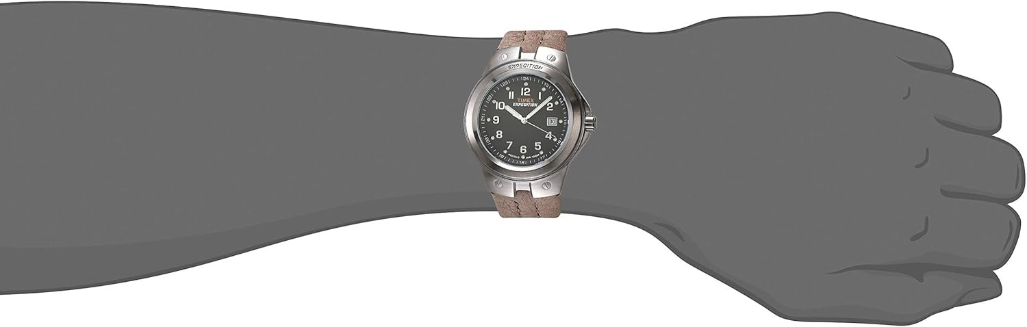 image:imageTimex Expedition Metal Field 40mm Mens Analog Watch Luminous Hands 24 Hour Time Quick Date Function Rugged Outdoor Watch 50M Water ResistanceBrownSilverToneBlack