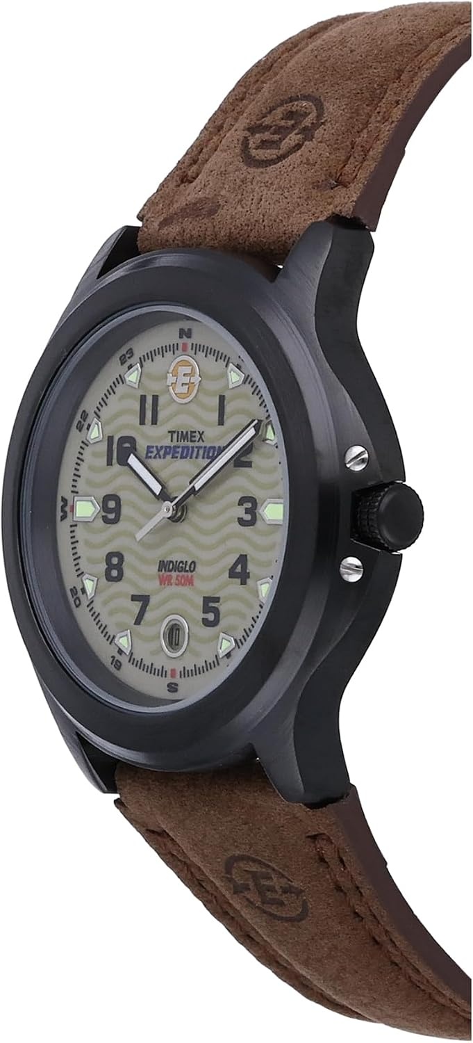 image:imageTimex Expedition Metal Field 40mm Mens Analog Watch Luminous Hands 24 Hour Time Quick Date Function Rugged Outdoor Watch 50M Water ResistanceBrownGreenGray