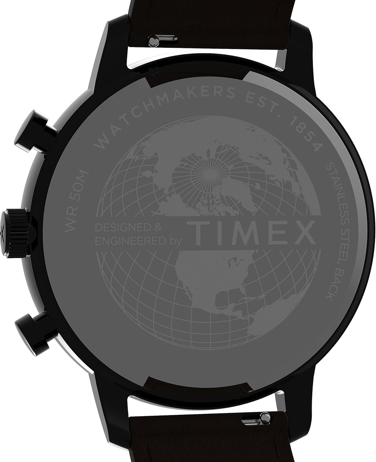 image:imageTimex Mens Chicago 45mm Watch Brown Bracelet Black Dial Black Case