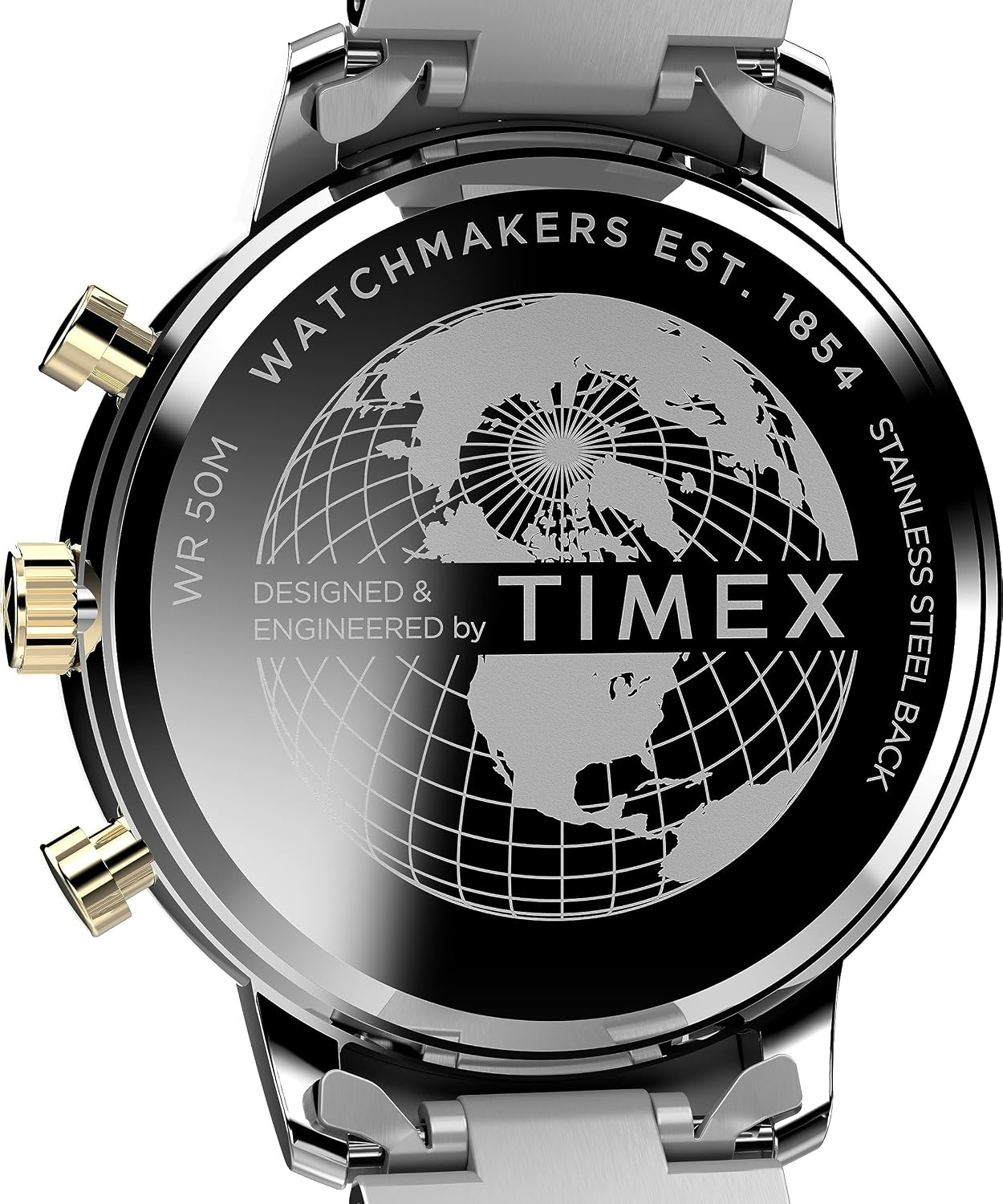 image:imageTimex Mens Chicago 45mm Watch TwoTone Strap Blue Dial TwoTone Case
