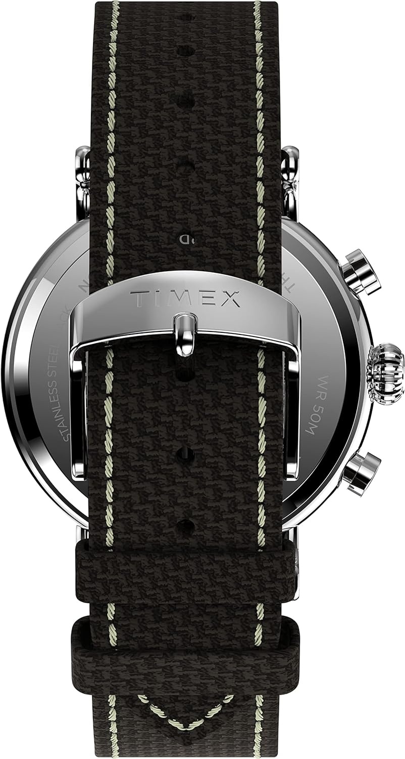 image:imageTimex Mens Chronograph 41mm WatchBrownCreamSilverTone