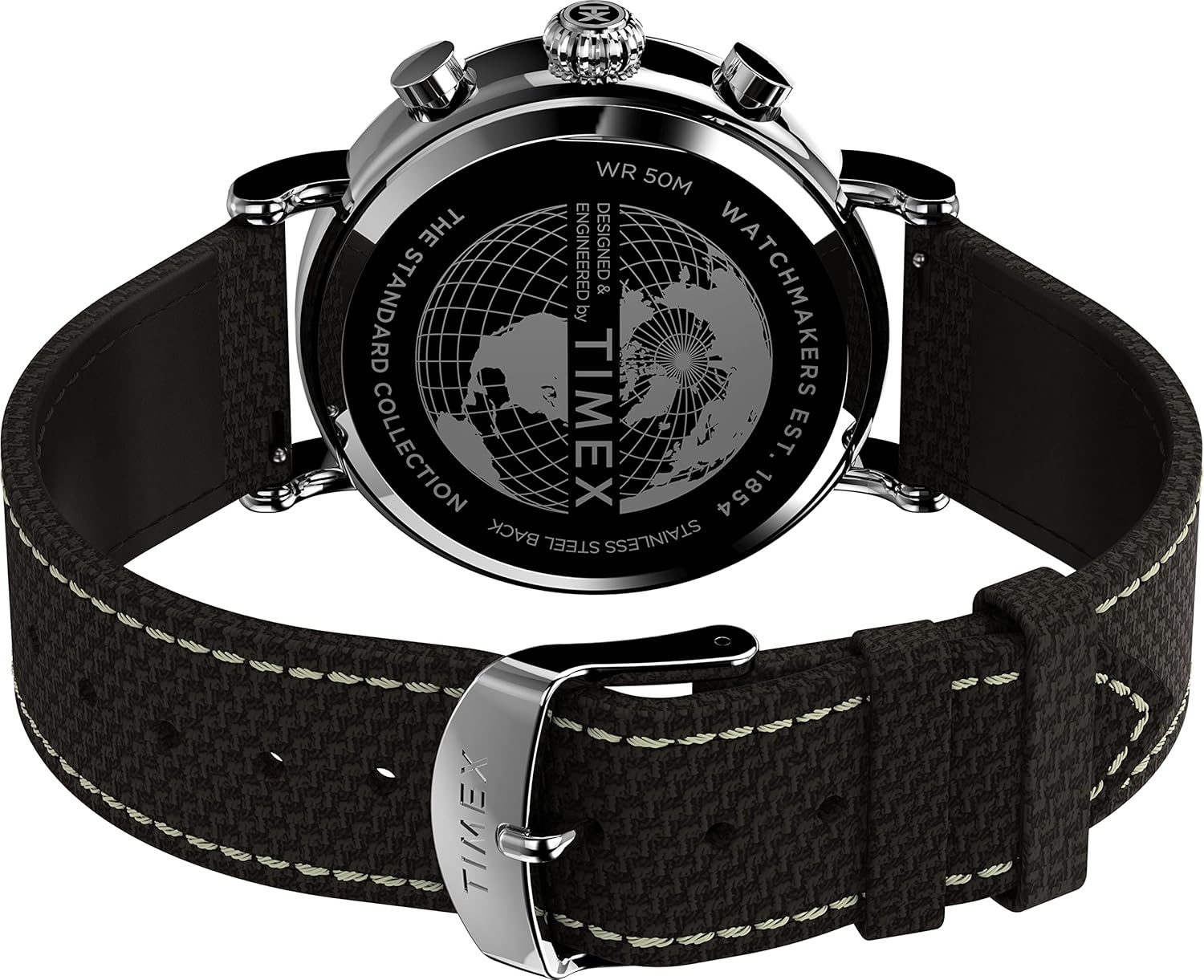 image:imageTimex Mens Chronograph 41mm WatchBrownCreamSilverTone