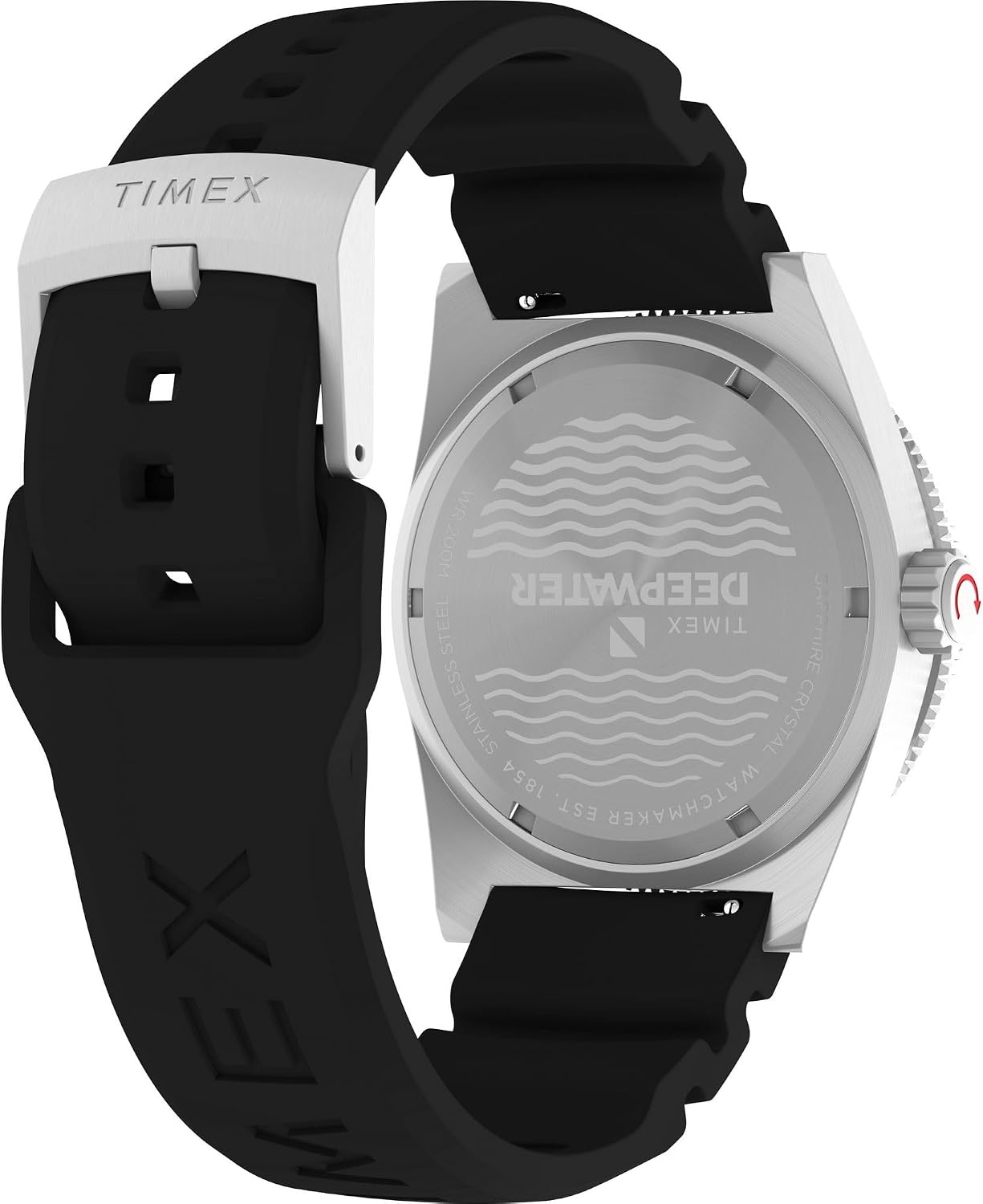 image:imageTimex Mens Deep Water Reef 41mm WatchBlackStainless SteelBlackRed