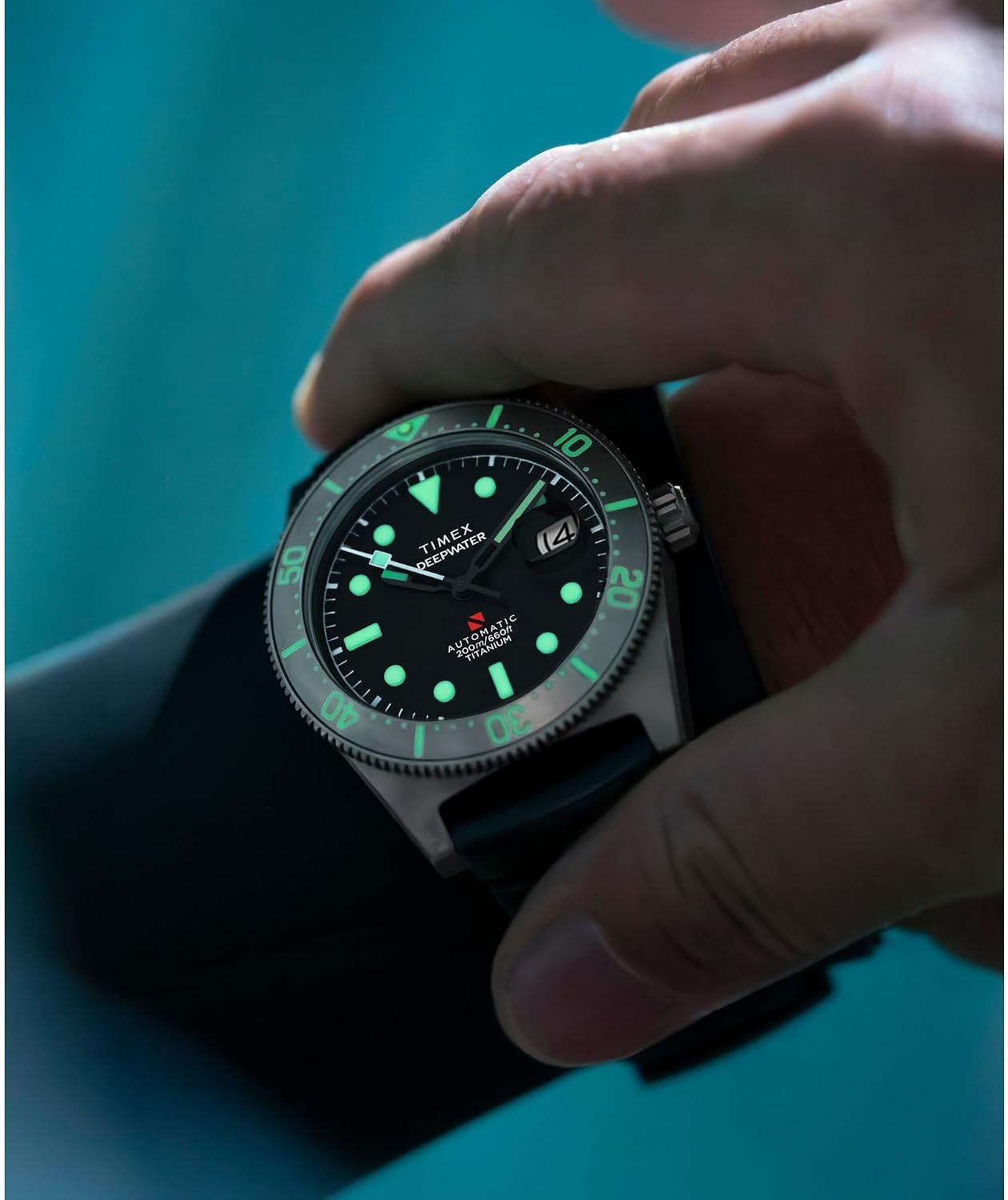 image:imageTimex Mens Deep Water Reef 41mm WatchBlackTitaniumBlackSilver