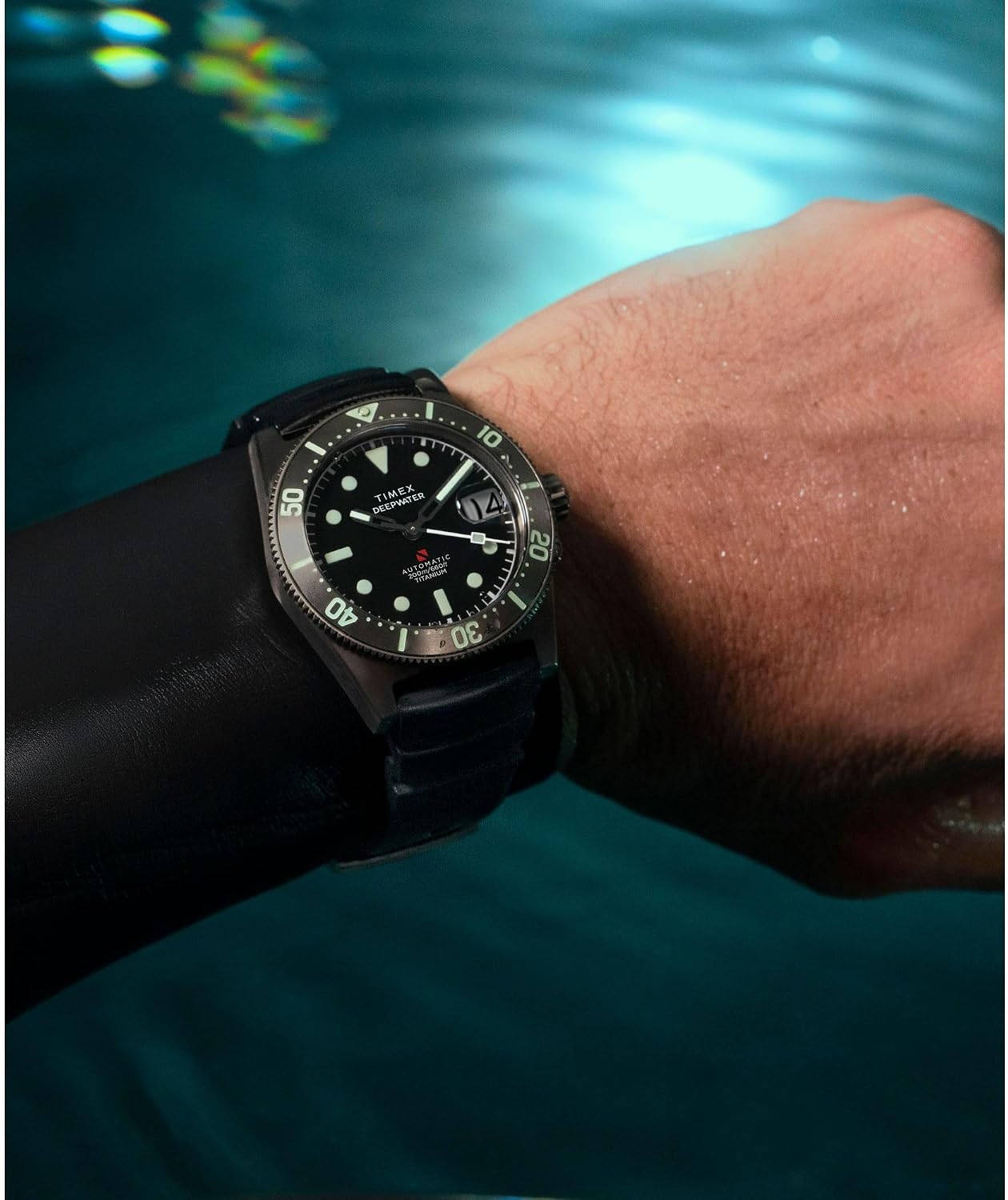 image:imageTimex Mens Deep Water Reef 41mm WatchBlackTitaniumBlackSilver