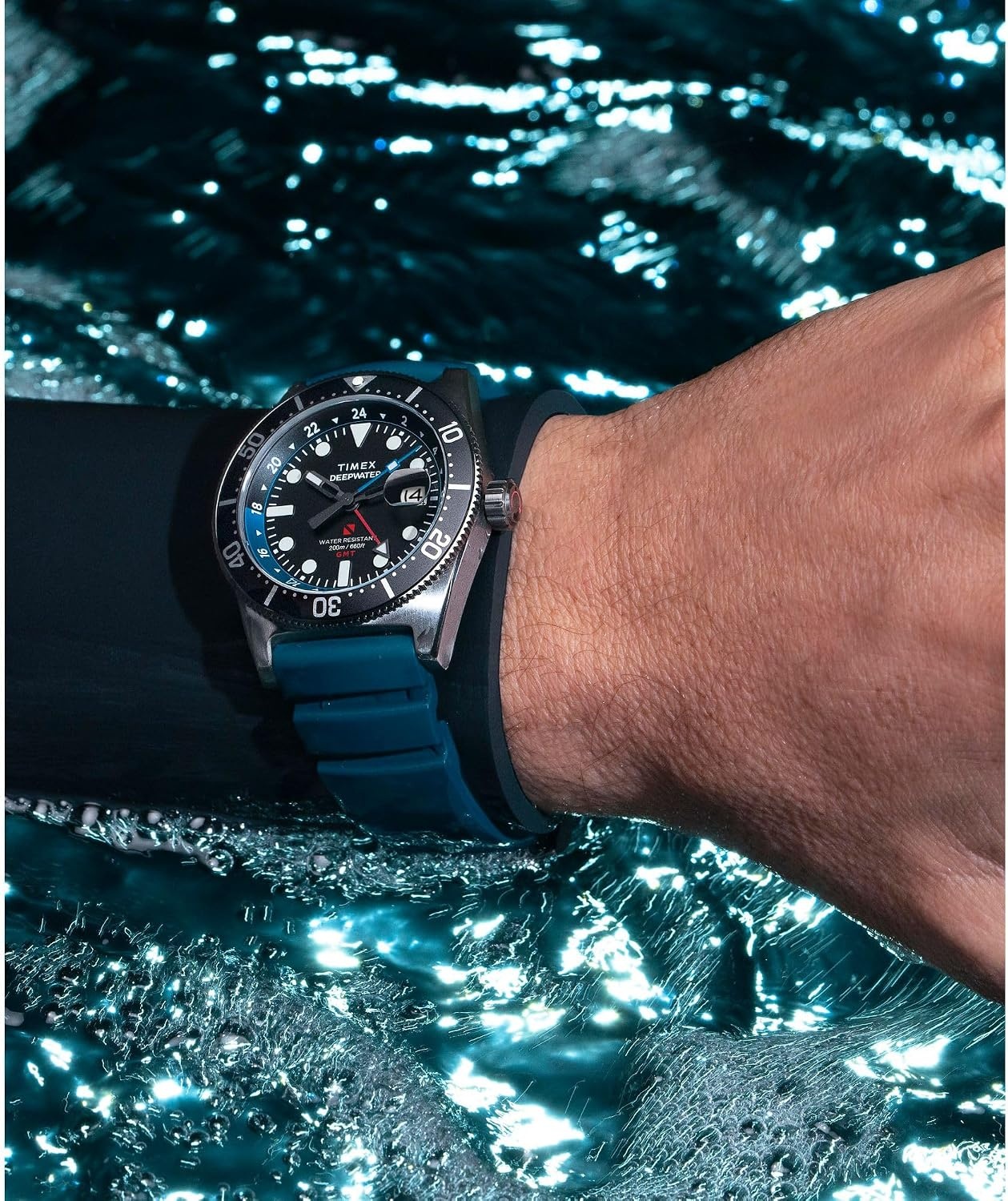 image:imageTimex Mens Deep Water Reef 41mm WatchBlueTitaniumBlack
