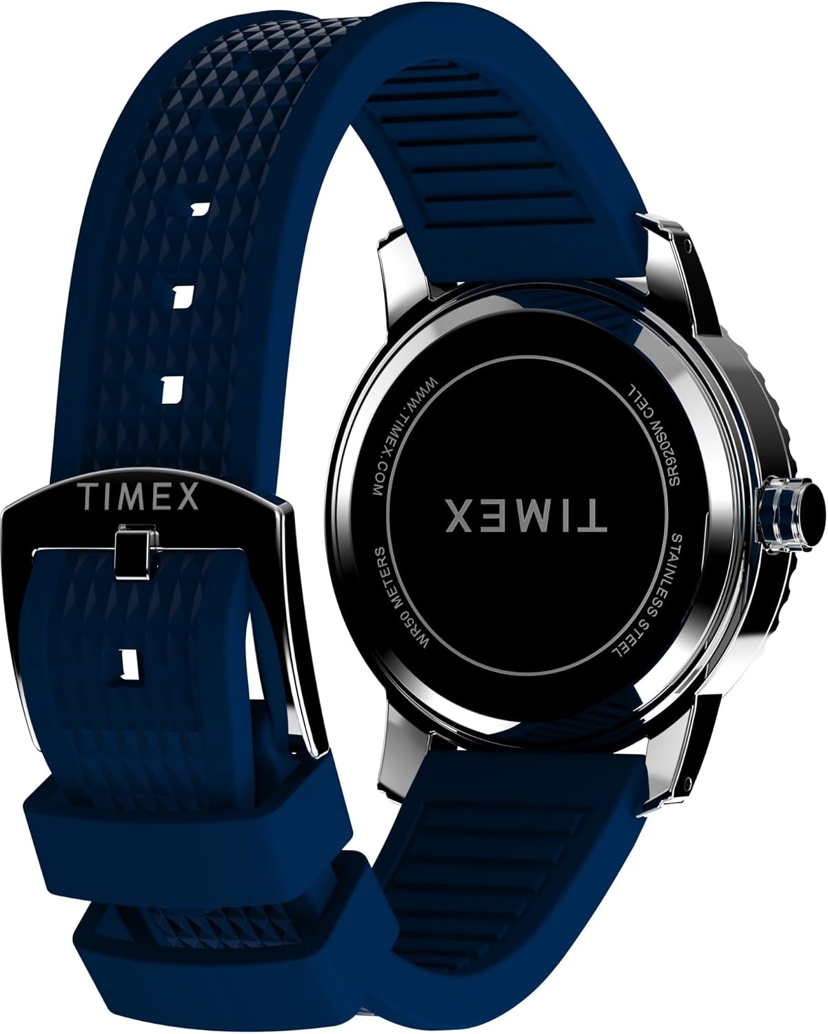 image:imageTimex Mens Dress 41mm Watch Blue Strap Blue Dial Stainless Steel CaseBlueBlueStainless Steel