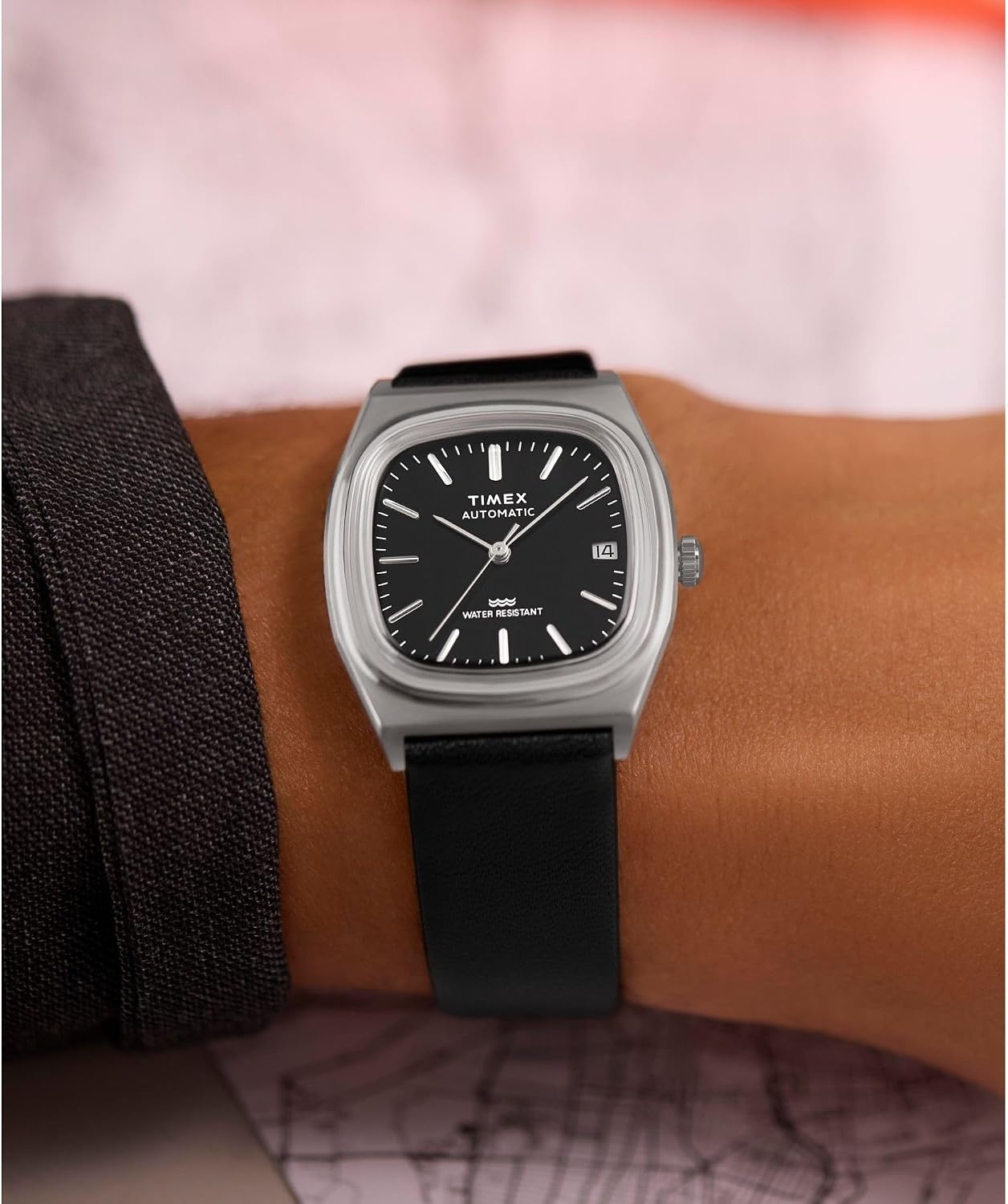 image:imageTimex Mens E Line 34mm WatchBlackStainless SteelBlack