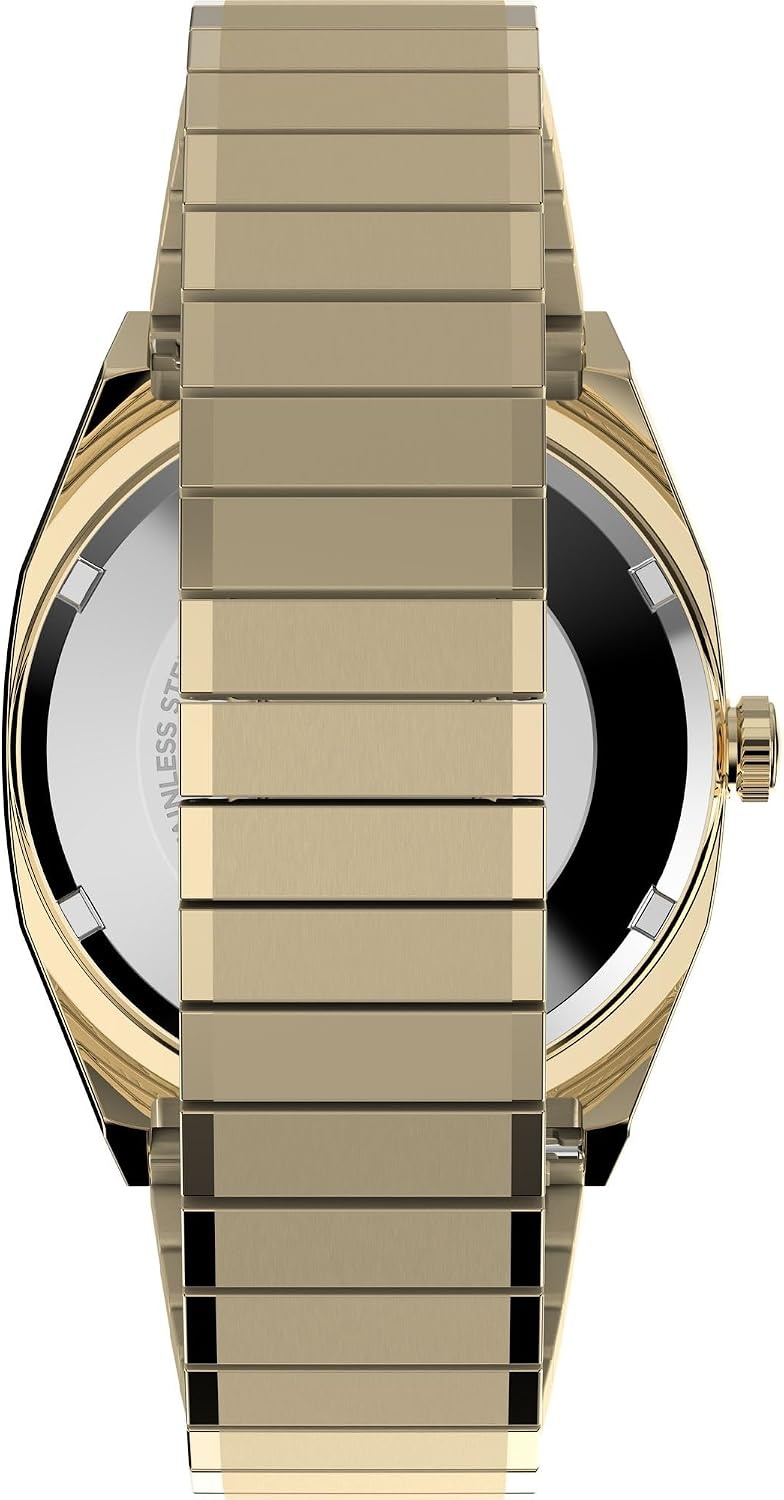 image:imageTimex Mens E Line 34mm WatchStainless SteelGoldToneChampagne