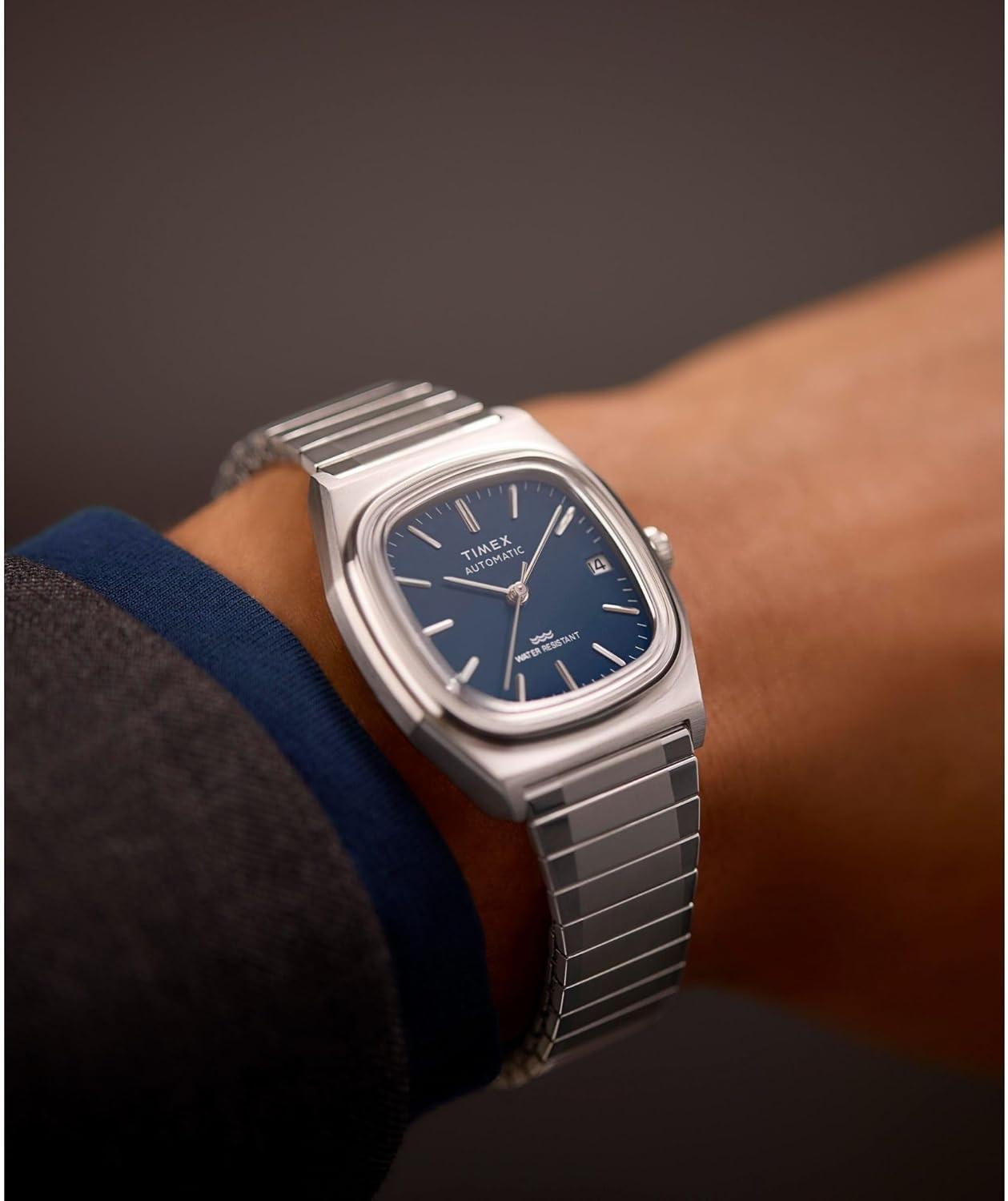 image:imageTimex Mens E Line 34mm WatchStainless SteelStainless SteelBlue