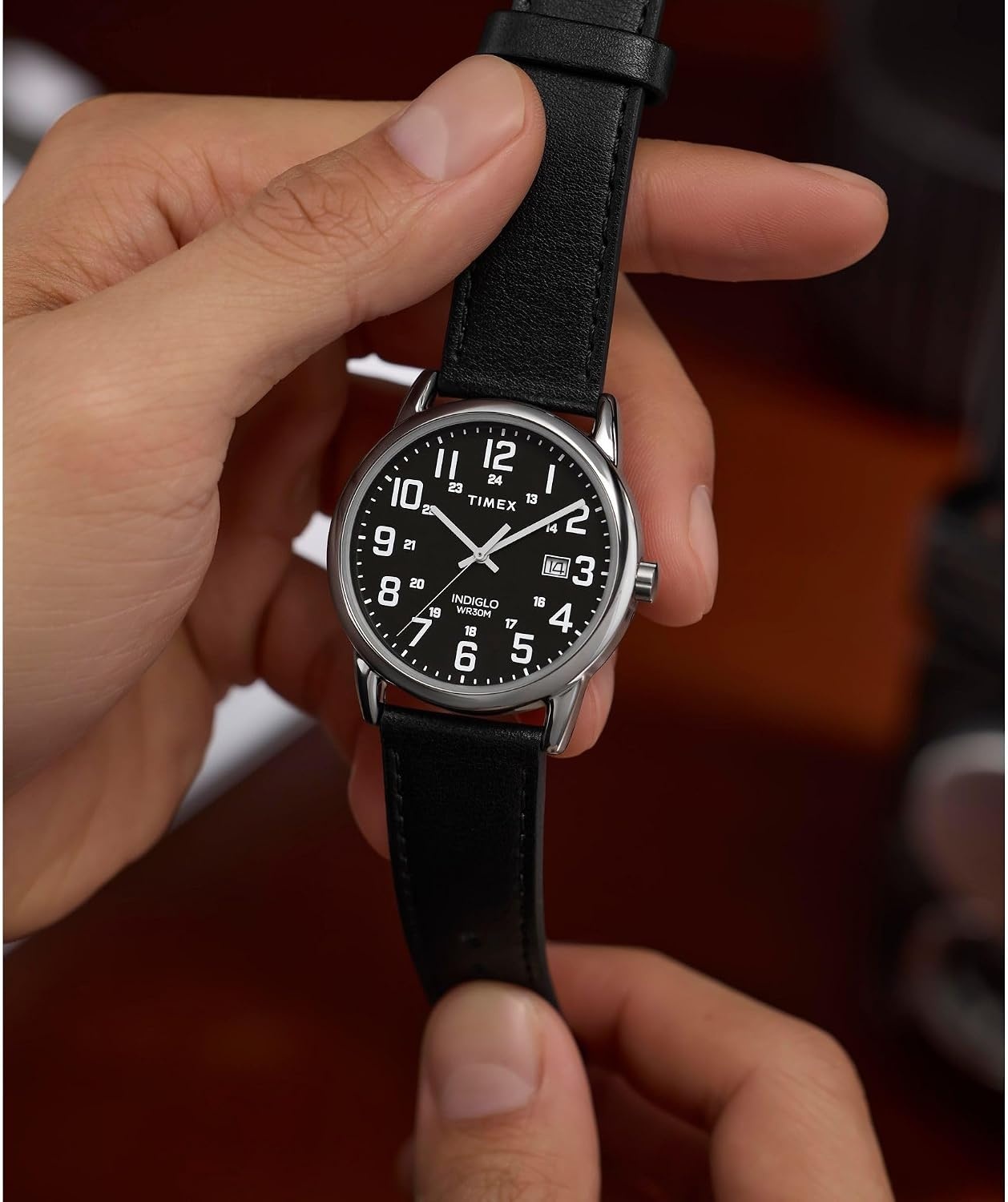 image:imageTimex Mens Easy Reader Watch 38mmBrownSilverToneBlack38mm