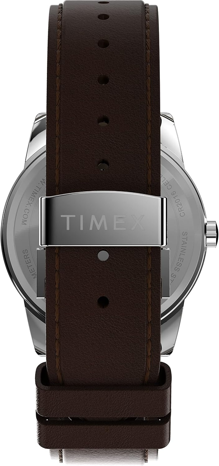 image:imageTimex Mens Easy Reader Watch 38mmBrownSilverToneCream38mm