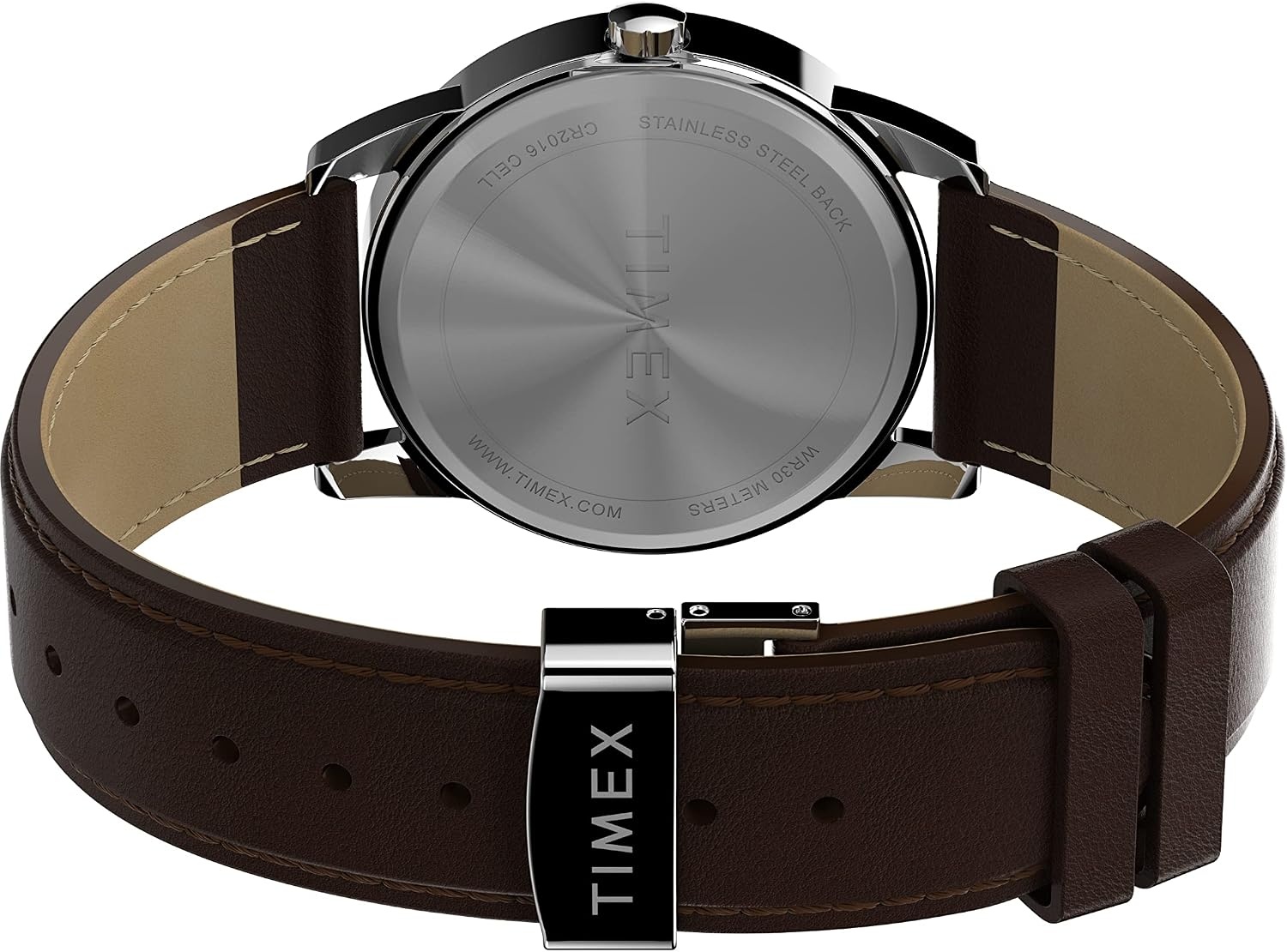 image:imageTimex Mens Easy Reader Watch 38mmBrownSilverToneCream38mm