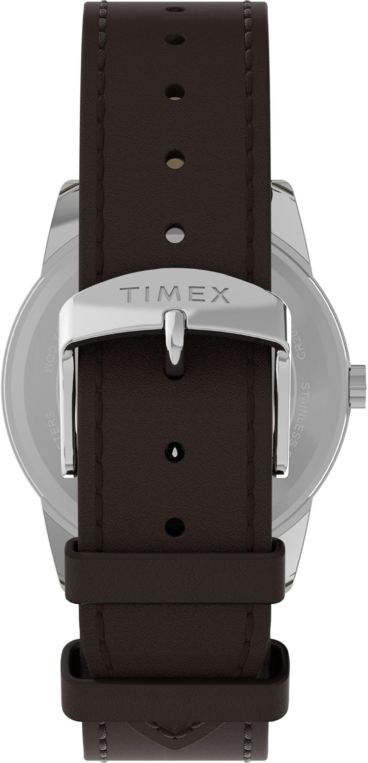 image:imageTimex Mens Easy Reader Watch 38mmBrownSilverToneWhite38mm