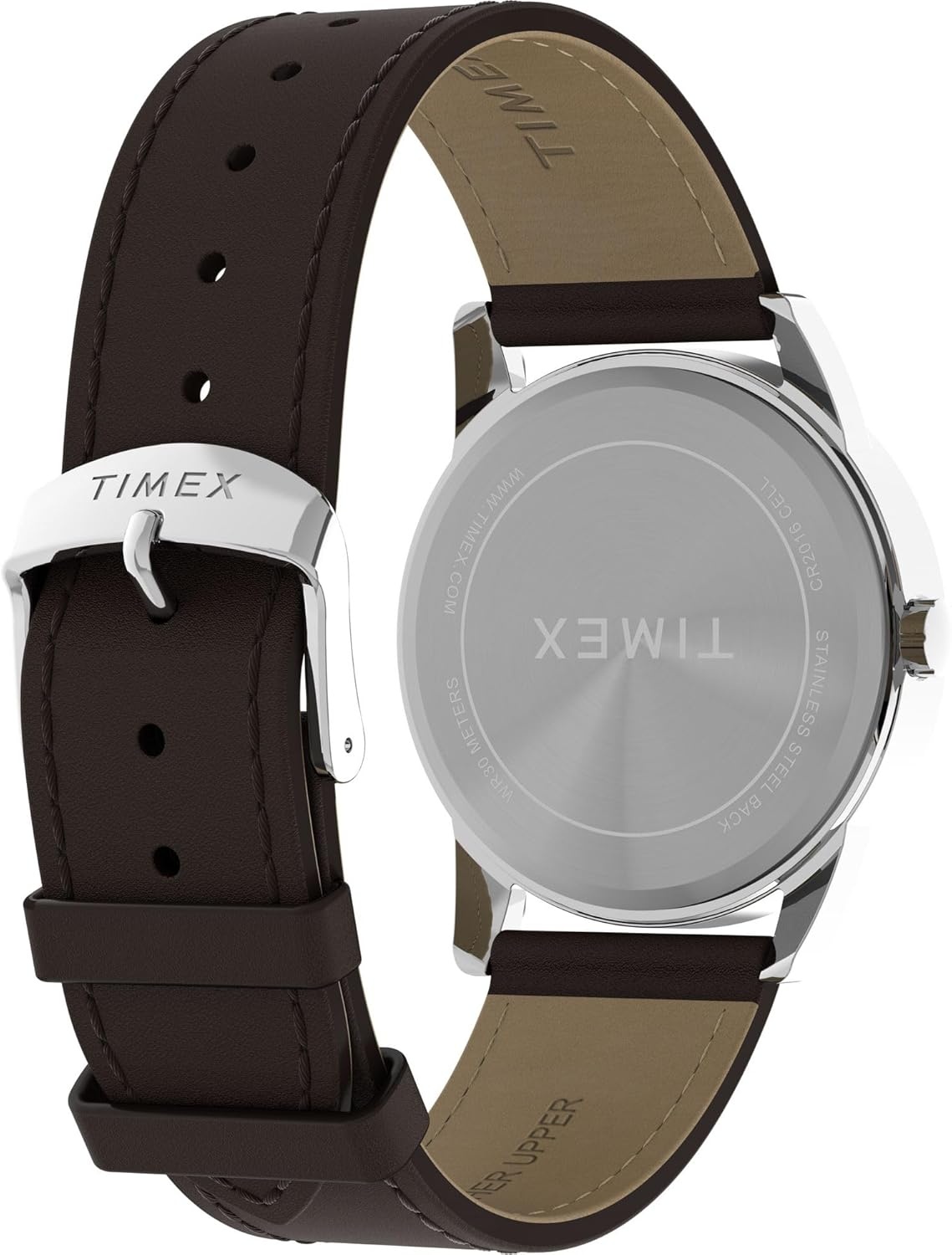 image:imageTimex Mens Easy Reader Watch 38mmBrownSilverToneWhite38mm