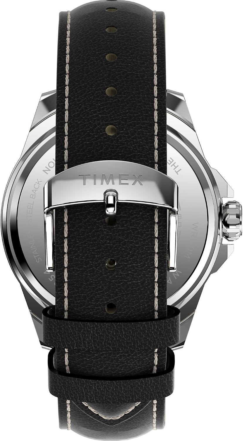 image:imageTimex Mens Essex 46mm WatchBlackSilverToneBlack