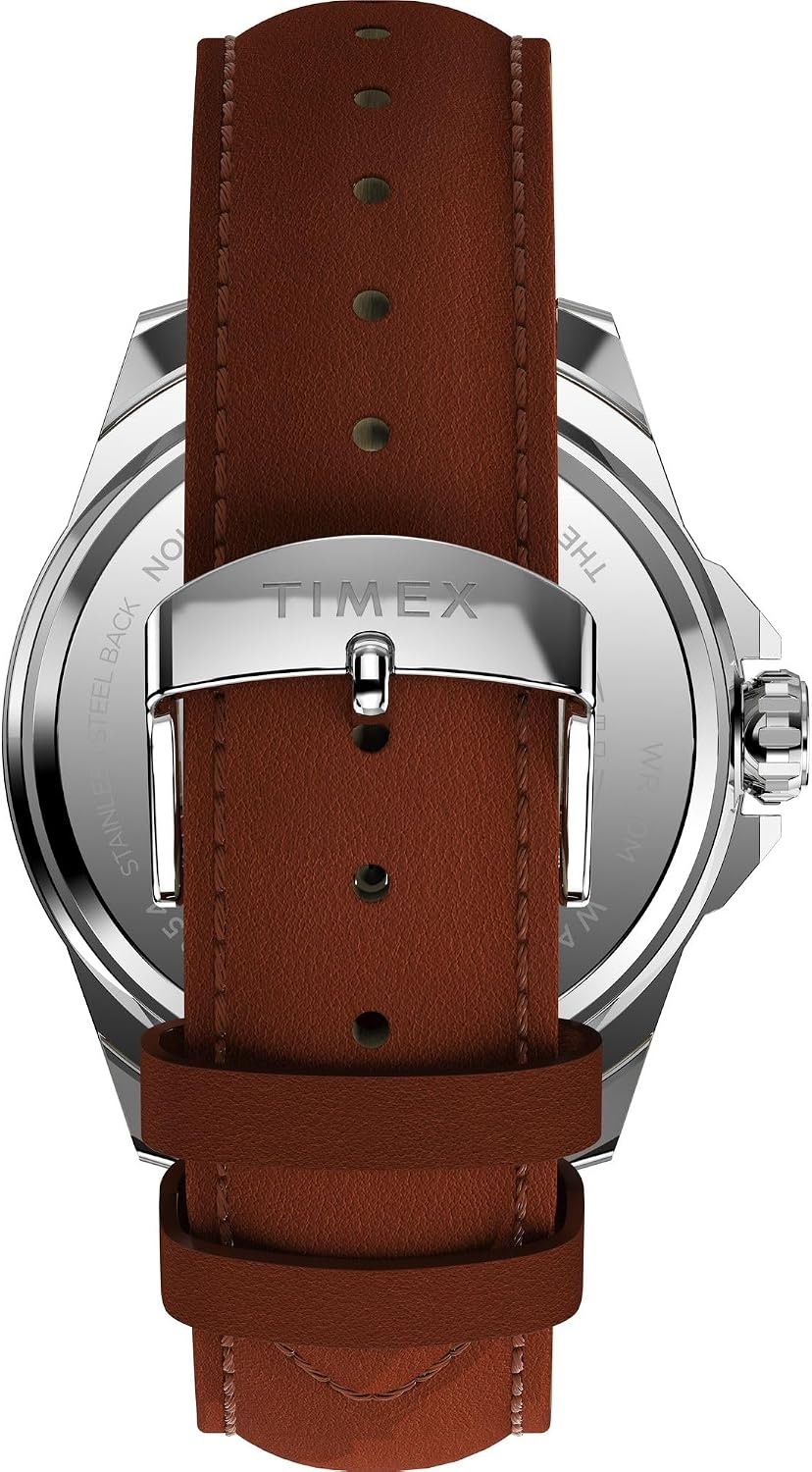 image:imageTimex Mens Essex 46mm WatchBrownSilverToneBlue