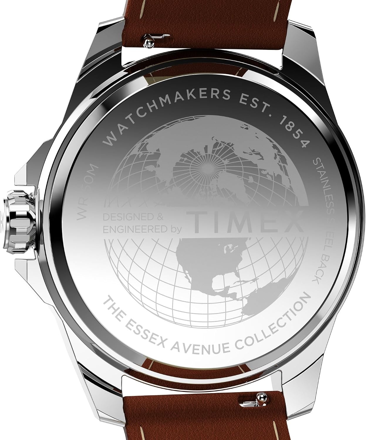 image:imageTimex Mens Essex 46mm WatchBrownSilverToneBlue