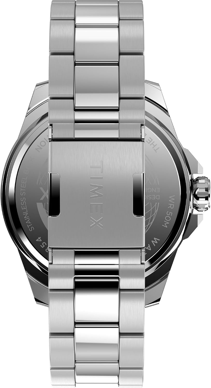 image:imageTimex Mens Essex Avenue DayDate 44mm Quartz WatchBlackSilverToneBlack