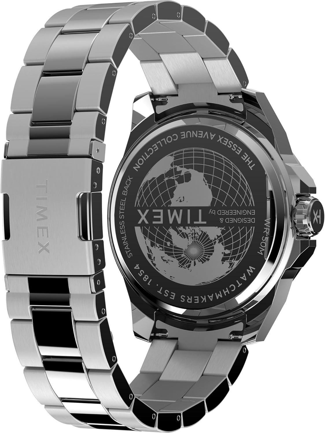 image:imageTimex Mens Essex Avenue DayDate 44mm Quartz WatchBlackSilverToneBlack