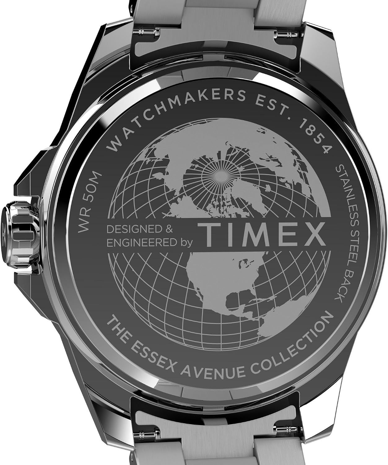 image:imageTimex Mens Essex Avenue DayDate 44mm Quartz WatchBlackSilverToneBlack