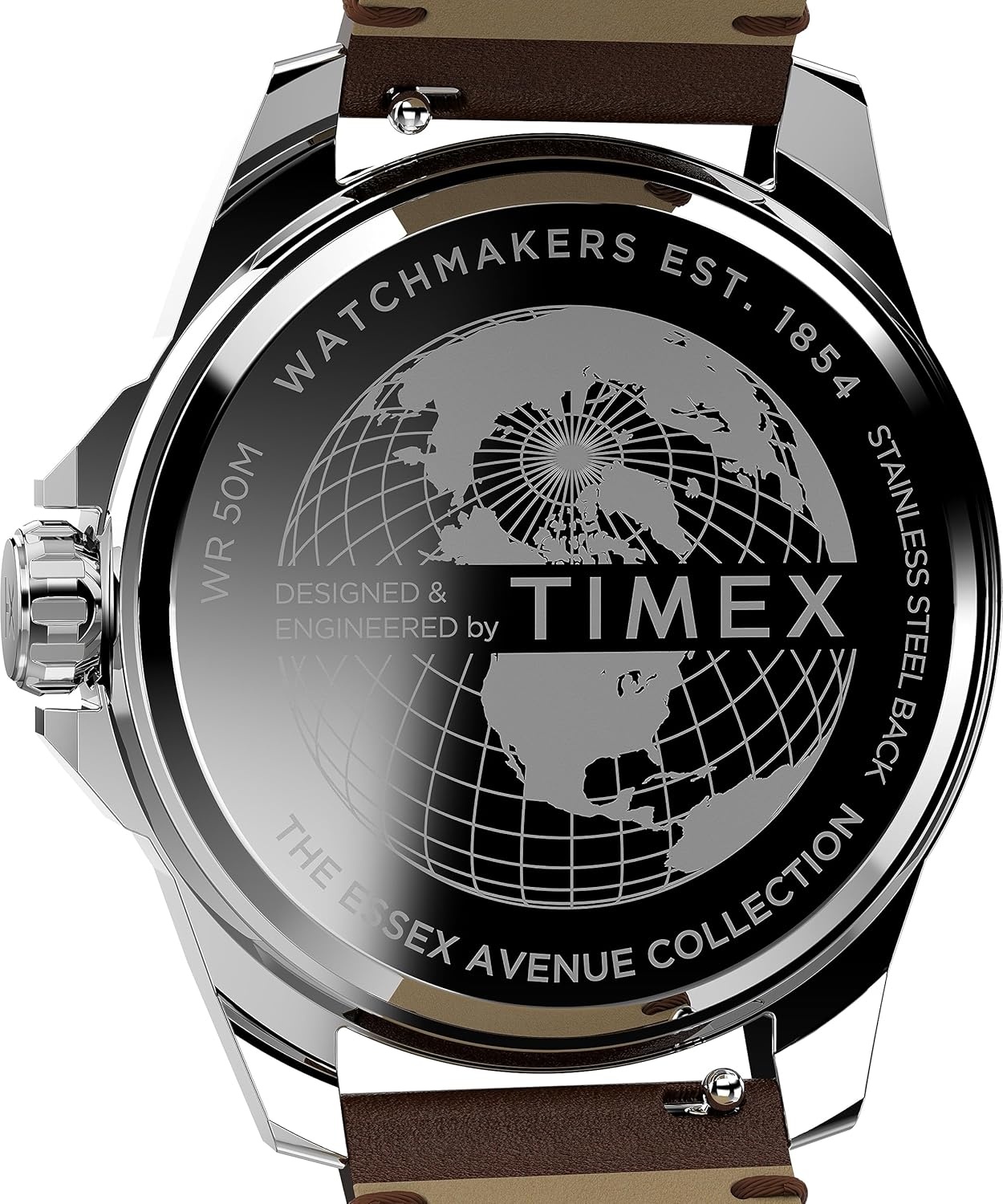 image:imageTimex Mens Essex Avenue DayDate 44mm Quartz WatchBrownGreenSilverTone