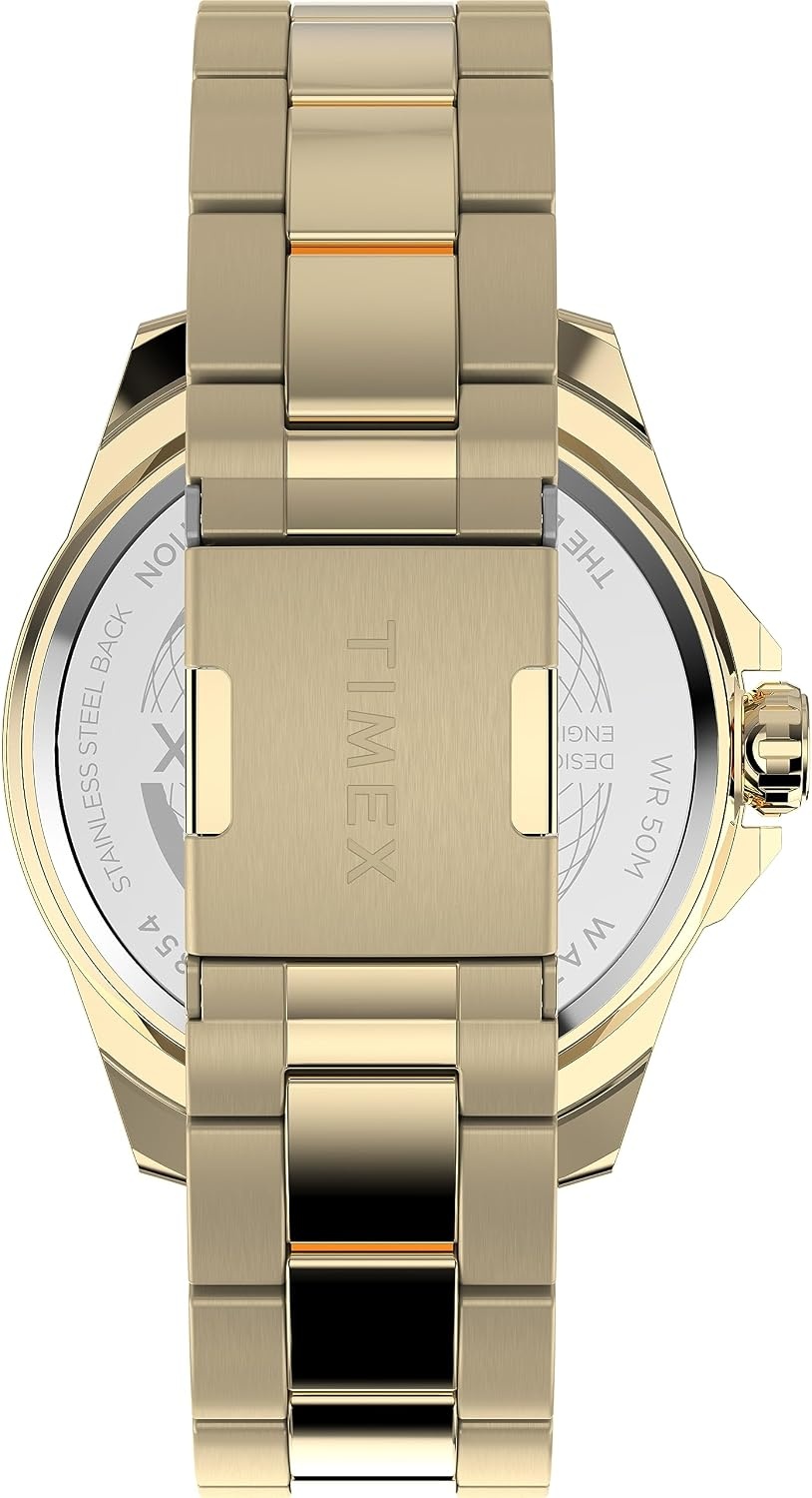 image:imageTimex Mens Essex Avenue DayDate 44mm Quartz WatchGoldToneBlueGoldTone