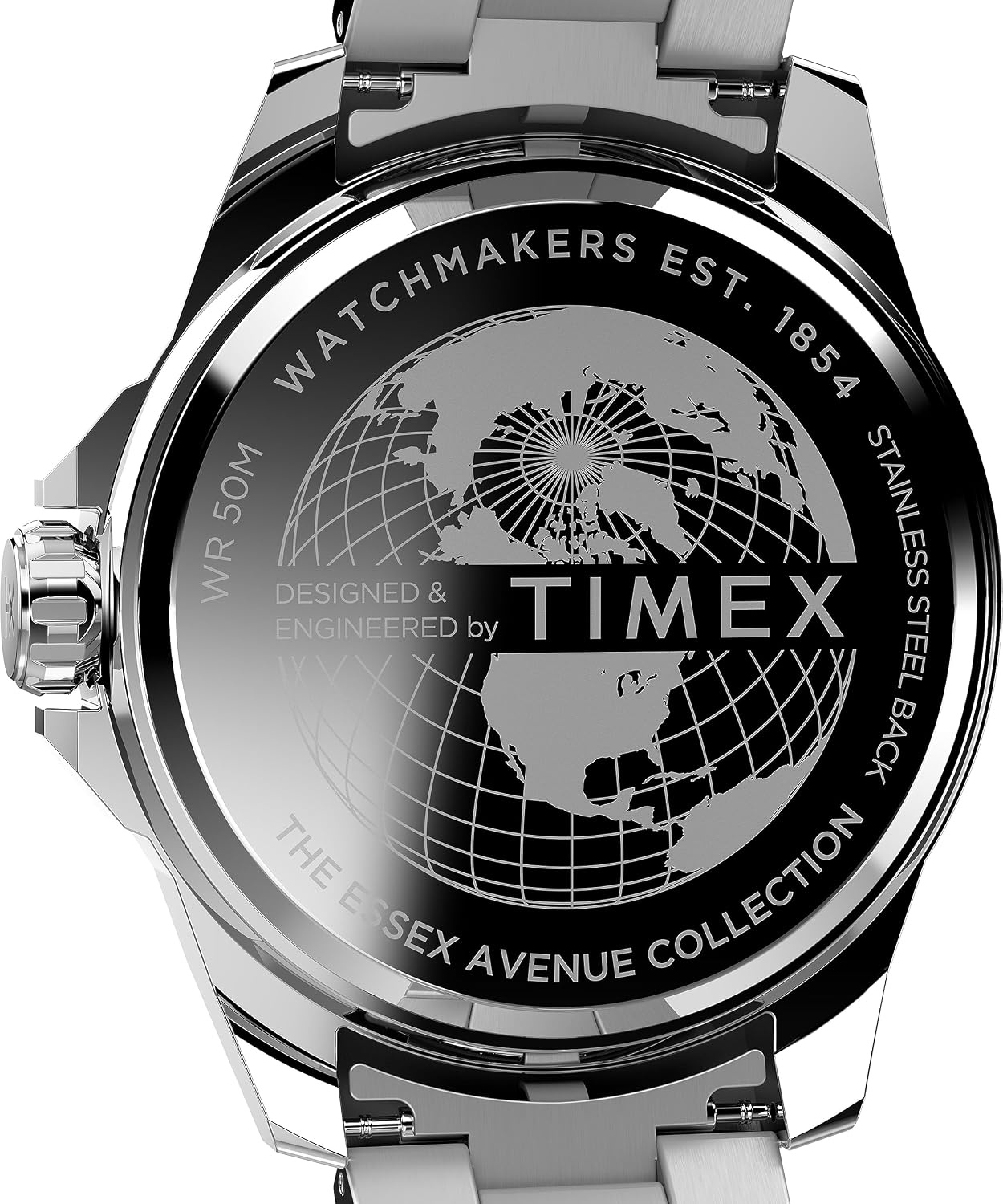 image:imageTimex Mens Essex Avenue DayDate 44mm Quartz WatchStainless SteelGreenSilverTone
