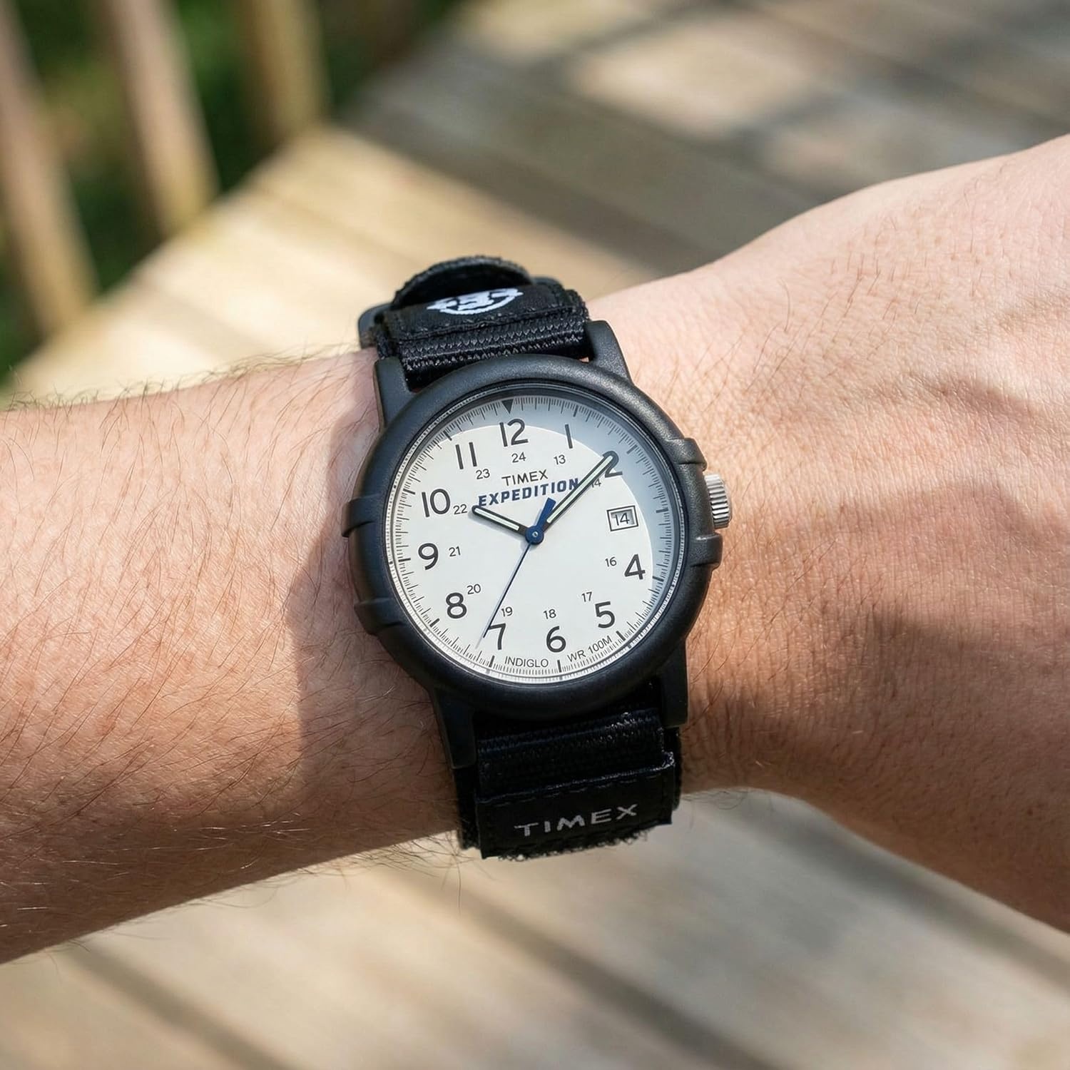 image:imageTimex Mens Expedition Camper NylonLeather Strap WatchBlackWhiteBlack