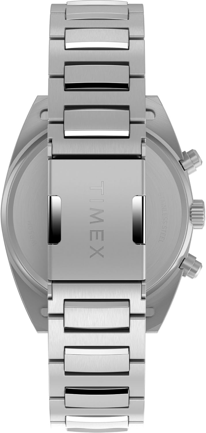 image:imageTimex Mens Expedition Capstone Chronograph 41mm Watch SilverTone Bracelet Green Dial SilverTone Case