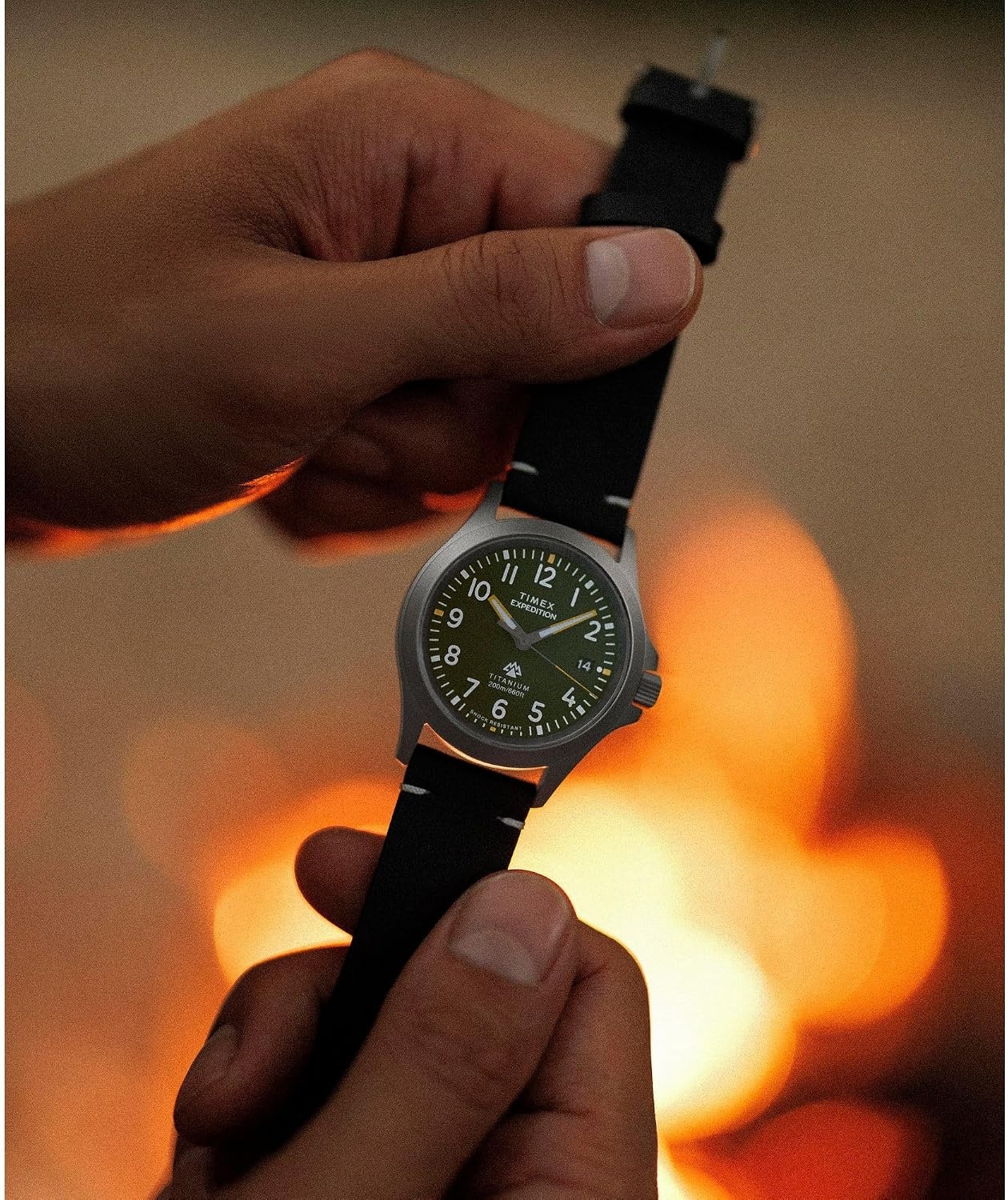 image:imageTimex Mens Expedition Field Post 38mm WatchBlackTitaniumGreen
