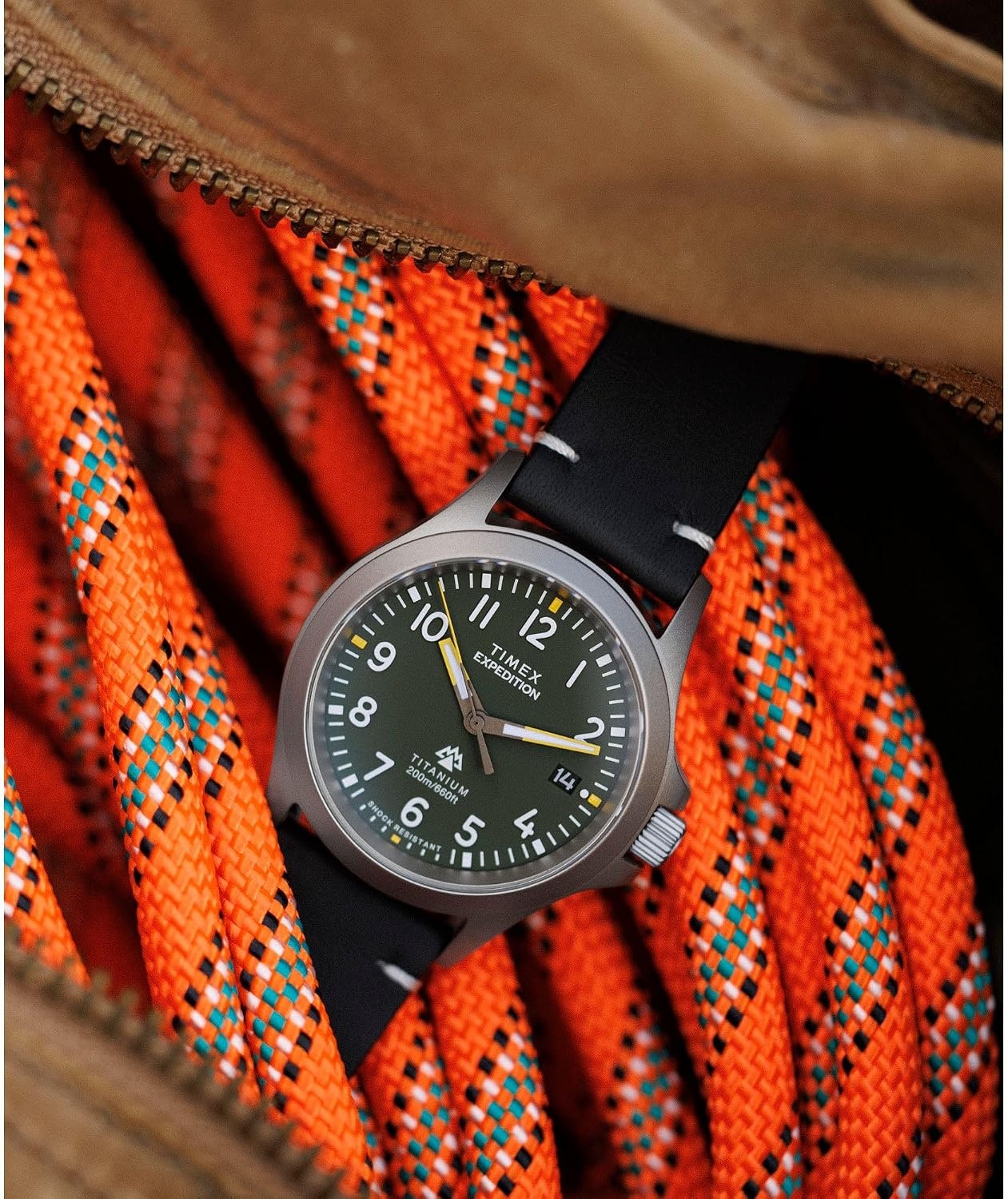 image:imageTimex Mens Expedition Field Post 38mm WatchBlackTitaniumGreen