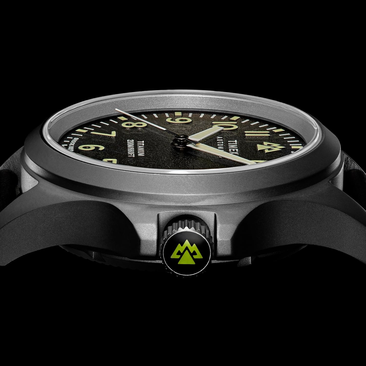image:imageTimex Mens Expedition North Titanium Automatic 41mm Watch Black Strap Black Dial Titanium Case