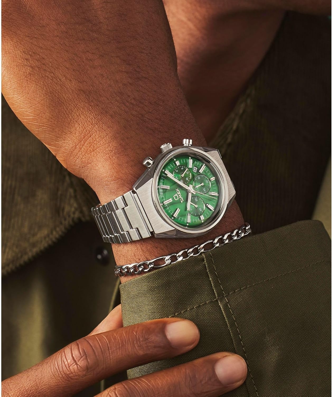 image:imageTimex Mens Falcon Eye WatchStainless SteelStainless SteelGreen