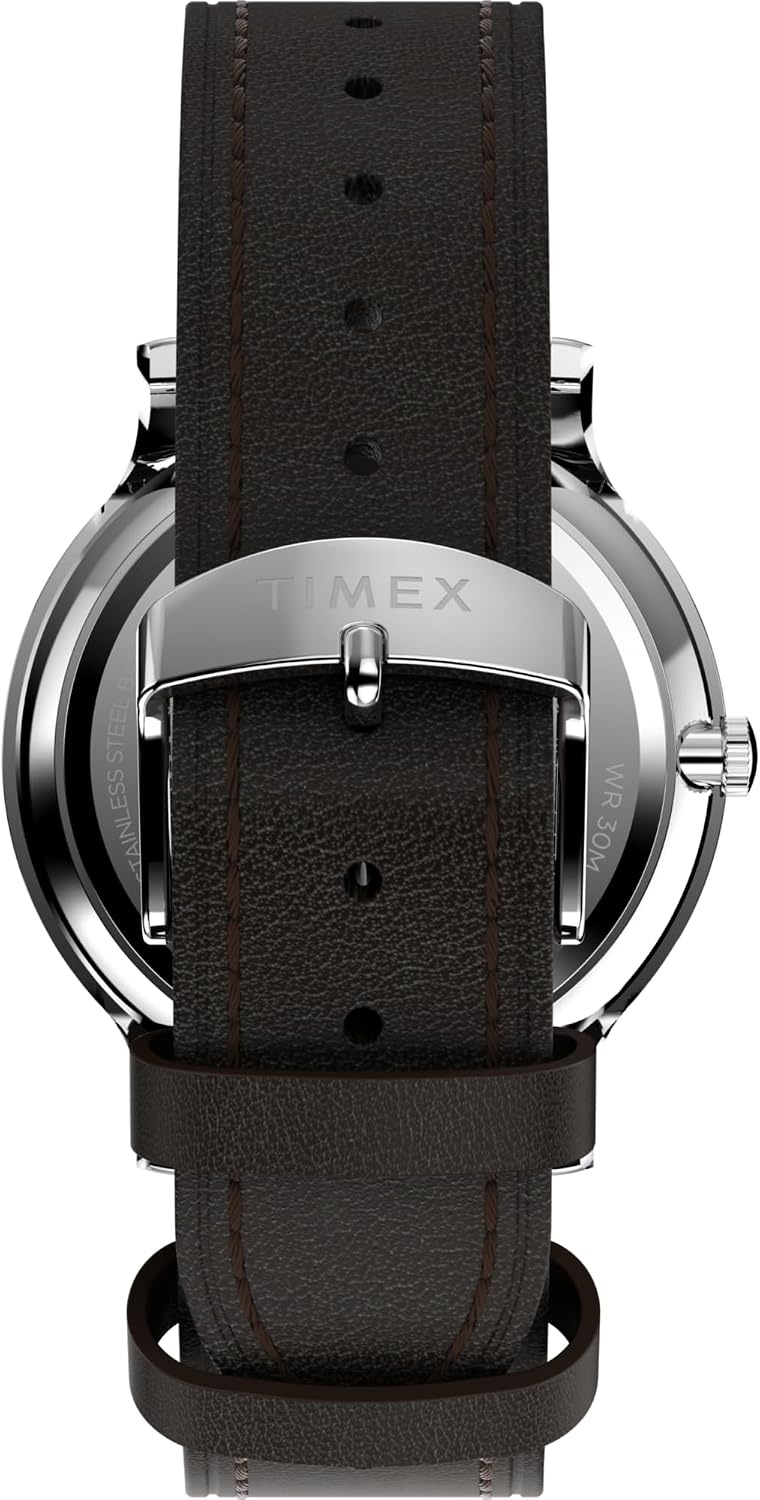 image:imageTimex Mens Gallary 40mm WatchBrownBlueSilverTone