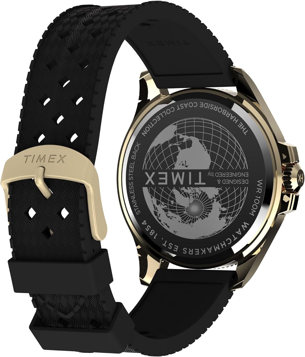image:imageTimex Mens Harborside 42mm WatchBlackGoldToneGreen