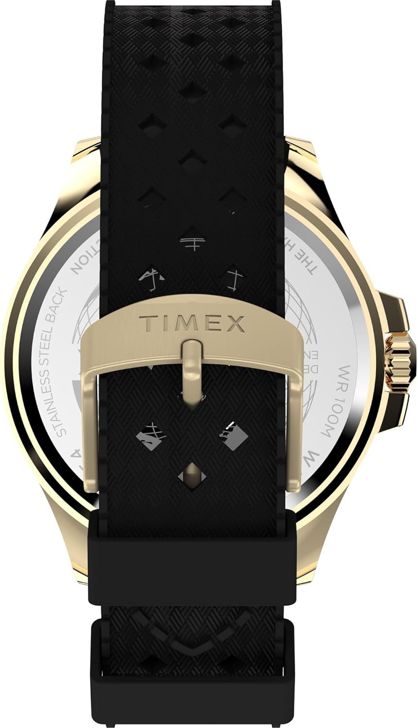 image:imageTimex Mens Harborside 42mm WatchBlackGoldToneGreen