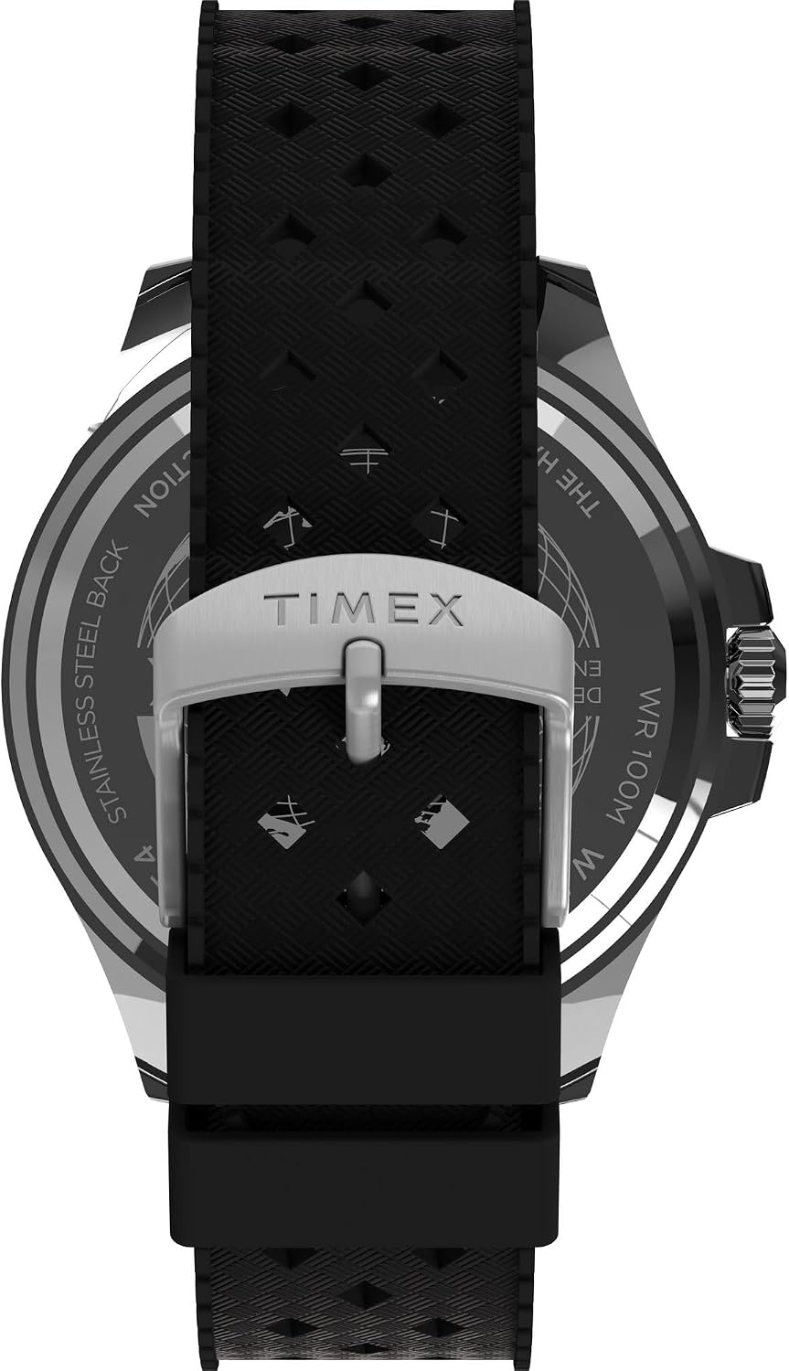 image:imageTimex Mens Harborside 42mm WatchBlackIP SteelBlack