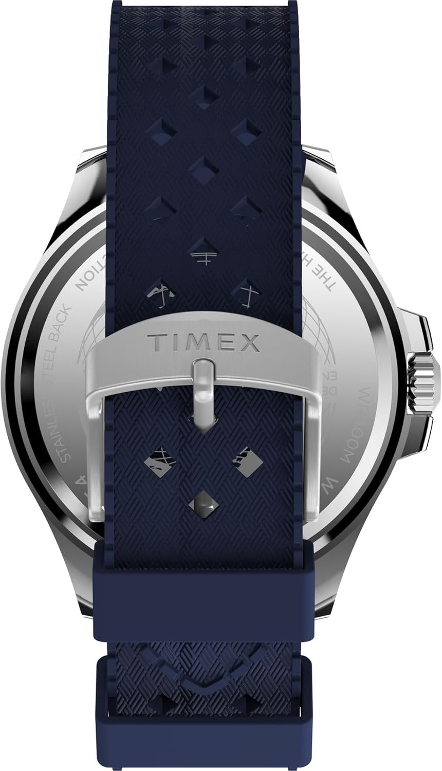 image:imageTimex Mens Harborside 42mm WatchBlackSilverToneBlue