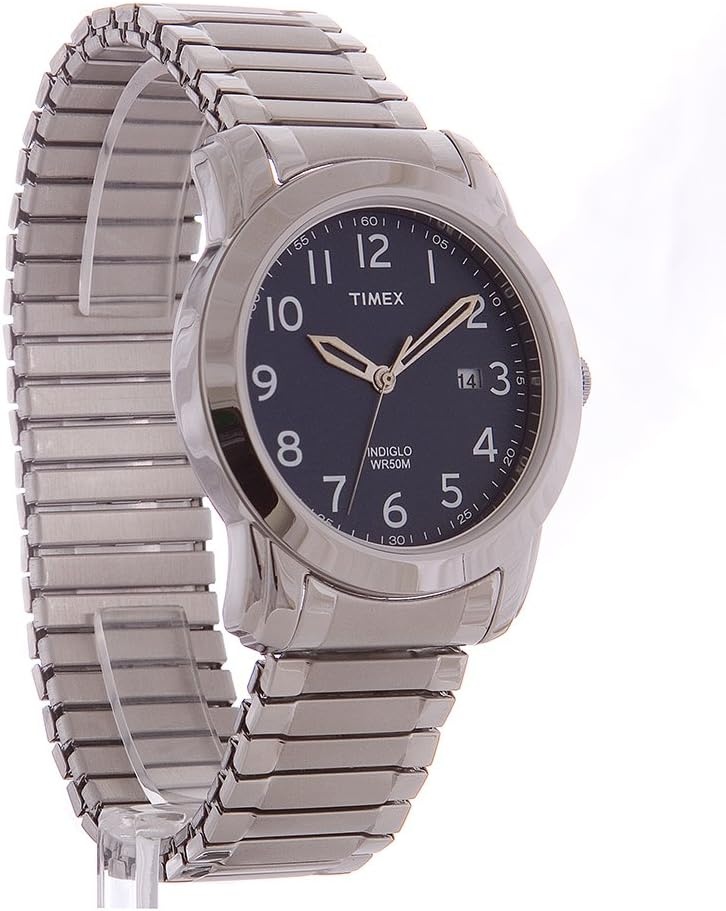 image:imageTimex Mens Highland Street Stainless Steel Expansion Band WatchSilverToneBlue