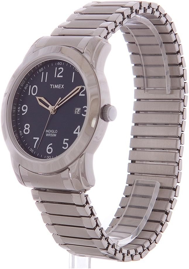 image:imageTimex Mens Highland Street Stainless Steel Expansion Band WatchSilverToneBlue